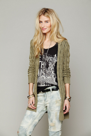 Long Cable Cardigan