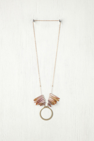 Hoop Disc and Side Stones Pendant