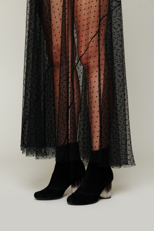 Dot Mesh Skirt