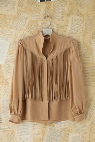 Vintage Silk Fringe Buttondown