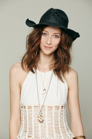 Black Straw Cowboy Hat in sun-hats