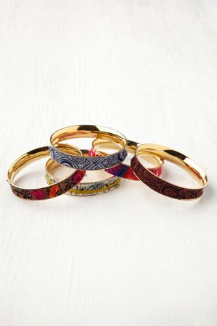 Vintage Fabric Hard Bangle
