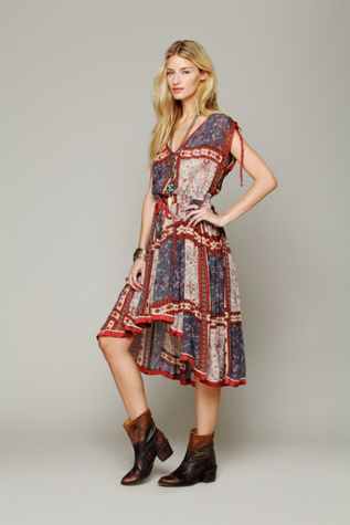 Quilted Rose Print Dress