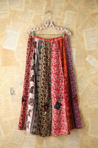Free People Vintage Multi Printed Panel Skirt in vintage-skirts