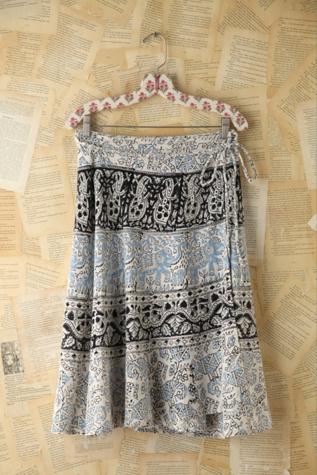 Free People Vintage Printed Wrap Skirt in vintage-skirts
