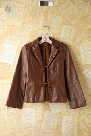 Free People Vintage Brown Leather Jacket in vintage-jackets