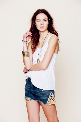 Free People Battenberg Crochet Cut Off in Shorts