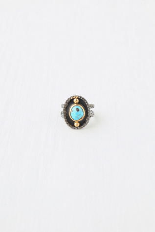 Mixed Metal and Turquoise Ring