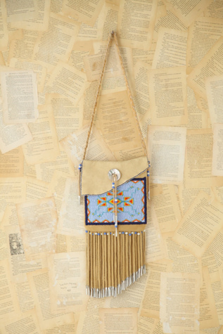 Free People Vintage Beaded Leather Fringe Bag in vintage-handbags