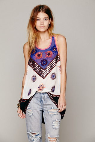 FP New Romantics Beaded Sleevess Tunic in whats-new-clothes