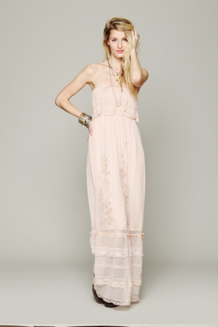 Maddie Embroidered Silk Maxi