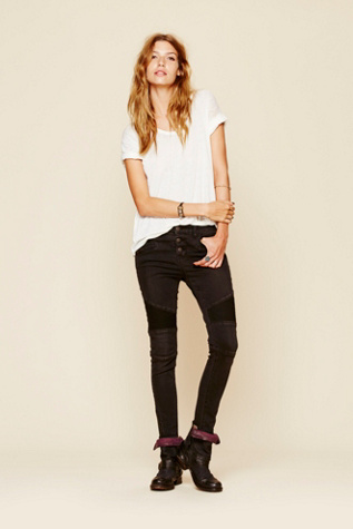 Free People Seamed Moto Skinny in Jeans
