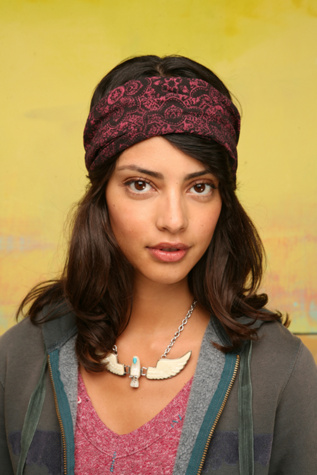 Border Print Crinkle Gauze Headband