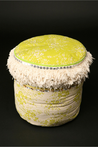 Cylnder Fringe Pouf