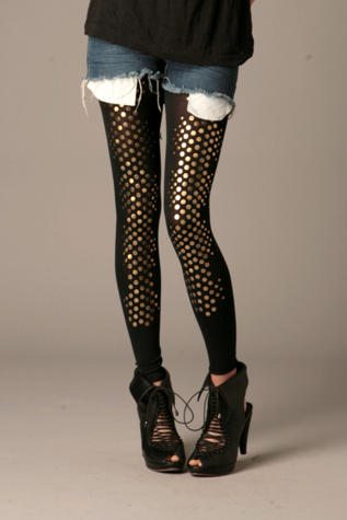 Brassy Studded Tights