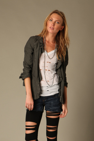 Stripe Ruffle Menswear Blazer
